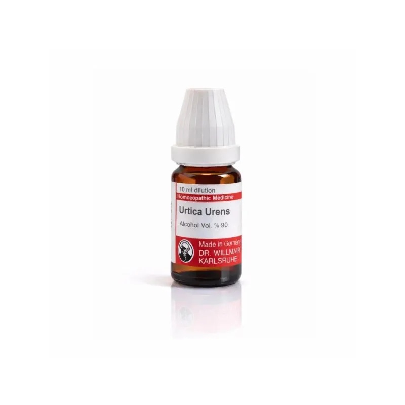 Urtica Urens 10ml homeopathic dilutions and mother tincture bottle or pack on white background