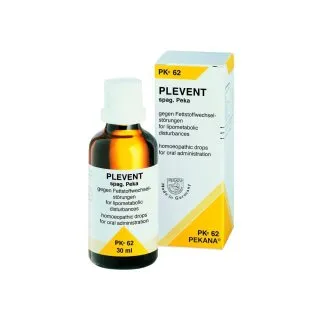 Pekana PK 62 PLEVENT Drops, 30 ml homeopathic drops, original product packaging