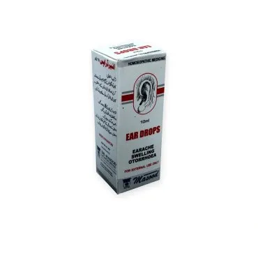 Ear Drops by Dr. Masood, original product packaging on a white background