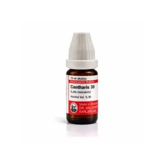 Cantharis 10ml homeopathic dilutions and mother tincture bottle or pack on white background