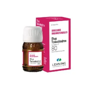L-80 Rhus Tox, Complex 30 ml Drops by Lehning Laboratories, product package on white background