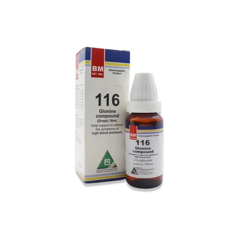 BM 116 Drops homeopathic drops by BM Homoeopathic Pharmaceuticals on a pure white background