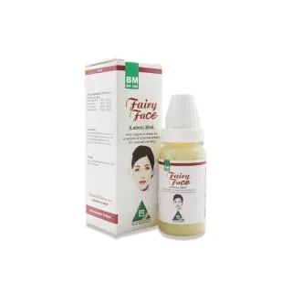 BM Fairy Face Lotion topical preparation by BM Homoeopathic Pharmaceuticals on a pure white background
