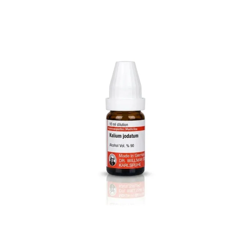Kalium Jodatum (Kali Iodatum) mixed pack formats homeopathic dilutions and tablets bottle or pack on white background
