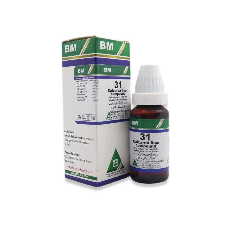 BM 31 Drops homeopathic drops on a pure white background