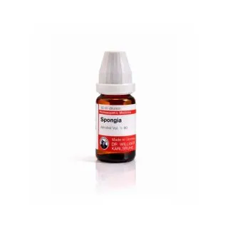 Spongia 10ml liquid homeopathic dilution bottle or pack on white background