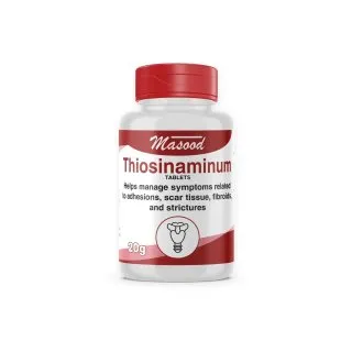 Thiosinaminum Tablets by Dr. Masood, original bottle on a white background