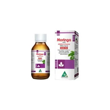 BM Moringa Syrup (Sugar Free) homeopathic syrup on a pure white background