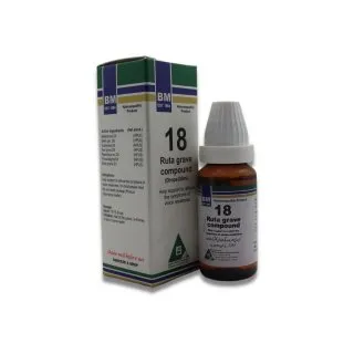 BM 18 Drops homeopathic drops by BM Homoeopathic Pharmaceuticals on a pure white background