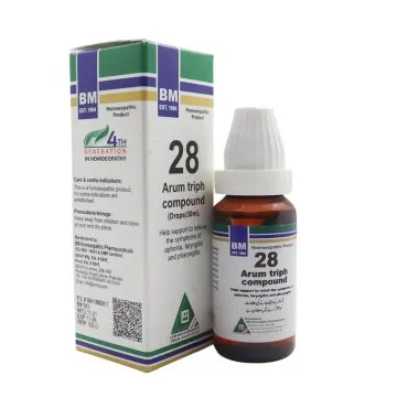 BM 28 Drops homeopathic drops on a pure white background