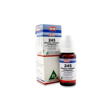 BM 245 Drops homeopathic drops by BM Homoeopathic Pharmaceuticals on a pure white background