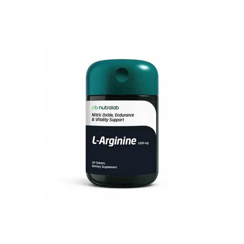 L-Arginine Tablets by Paul Brooks, product pack on a white background