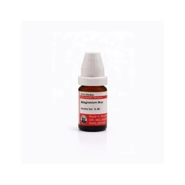 Magnesium Mur 10ml liquid homeopathic dilution bottle or pack on white background