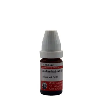 Acidum Lacticum - Acid Lact 10ml liquid homeopathic dilution bottle or pack on white background