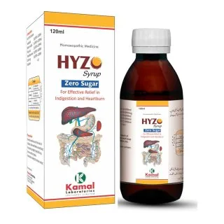 Hyzo Syrup (Sugar free), Kamal Laboratories product pack on a white background