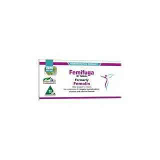 Femifuga Compound Tablets homeopathic tablets on a pure white background