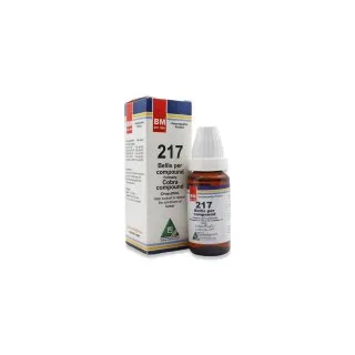 BM 217 Drops homeopathic drops on a pure white background