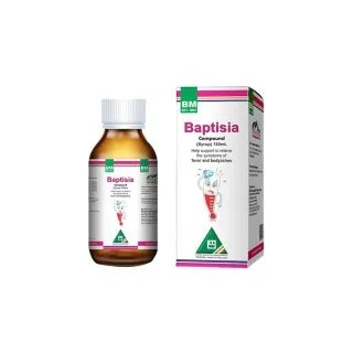 BM Baptisia Syrup homeopathic syrup on a pure white background