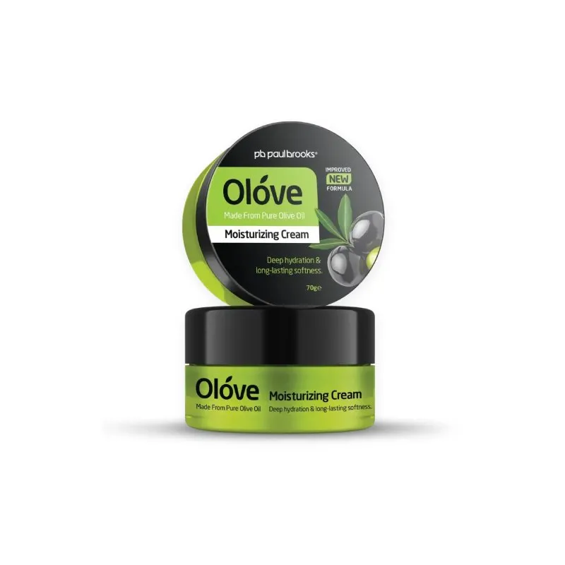 Olove Moisturizing Cream by Paul Brooks, product pack on a white background