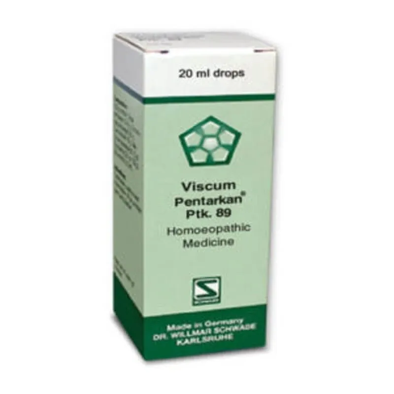 Viscum Pentarkan Ptk. 89 20ml Drops by Dr. Willmar Schwabe, original homeopathic packshot on white background