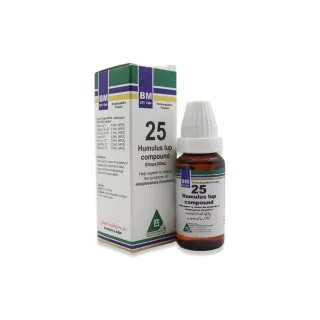BM 25 Drops homeopathic drops on a pure white background
