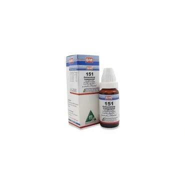 BM 151 Drops homeopathic drops by BM Homoeopathic Pharmaceuticals on a pure white background