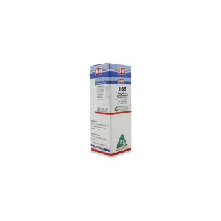 BM 165 Drops homeopathic drops by BM Homoeopathic Pharmaceuticals on a pure white background