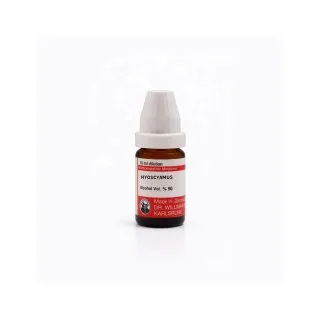 Hyoscyamus 10ml homeopathic dilutions and mother tincture bottle or pack on white background