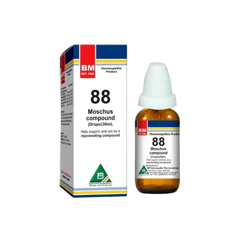 BM 88 Drops homeopathic drops on a pure white background
