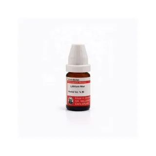 Lithium Mur mixed pack formats homeopathic dilutions and tablets bottle or pack on white background