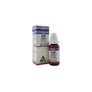 BM 238 Drops homeopathic drops on a pure white background