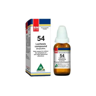 BM 54 Drops homeopathic drops on a pure white background