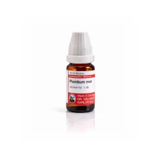 Plumbum Met 10ml liquid homeopathic dilution bottle or pack on white background