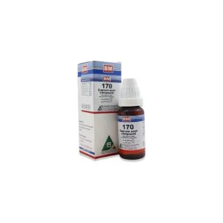 BM 170 Drops homeopathic drops by BM Homoeopathic Pharmaceuticals on a pure white background