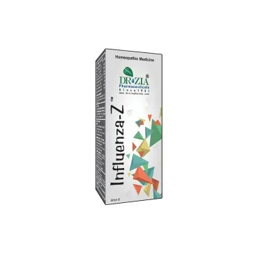 Influenza Z by Dr Zia Pharma, product pack centered on a white background