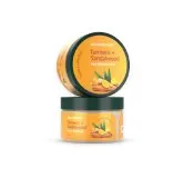 Turmeric + Sandalwood Scrub by Paul Brooks, product pack on a white background