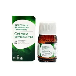 L-61 Cetraria Complex 30 ml Drops by Lehning Laboratories, product package on white background