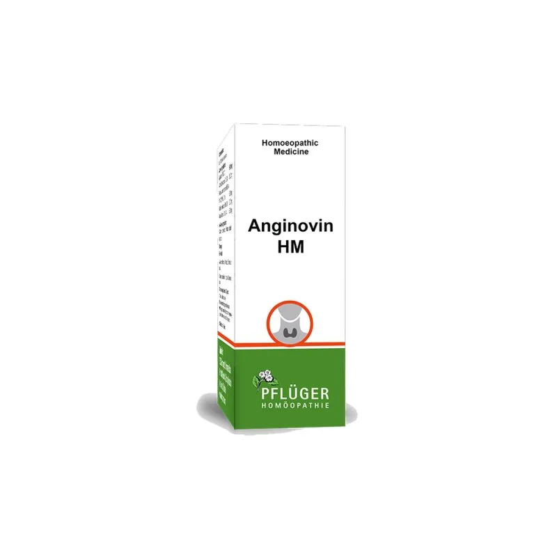 Anginovin HM by Pflüger, product carton centered on a white background