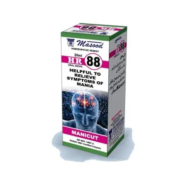 Dr. Masood HR-88 Manicut homeopathic drops 20 ml product package on a white background