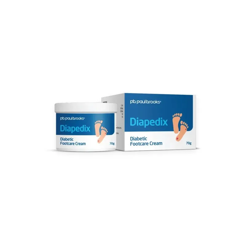 Diapedix Footcare Cream by Paul Brooks, product pack on a white background