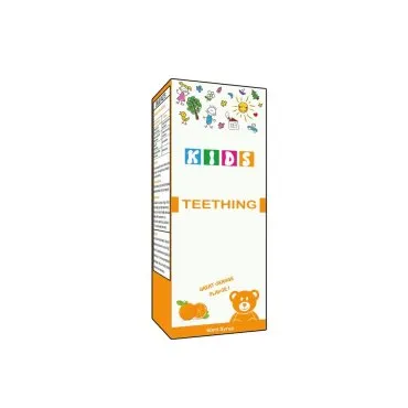 Teething by Dr Zia Pharma, product pack centered on a white background