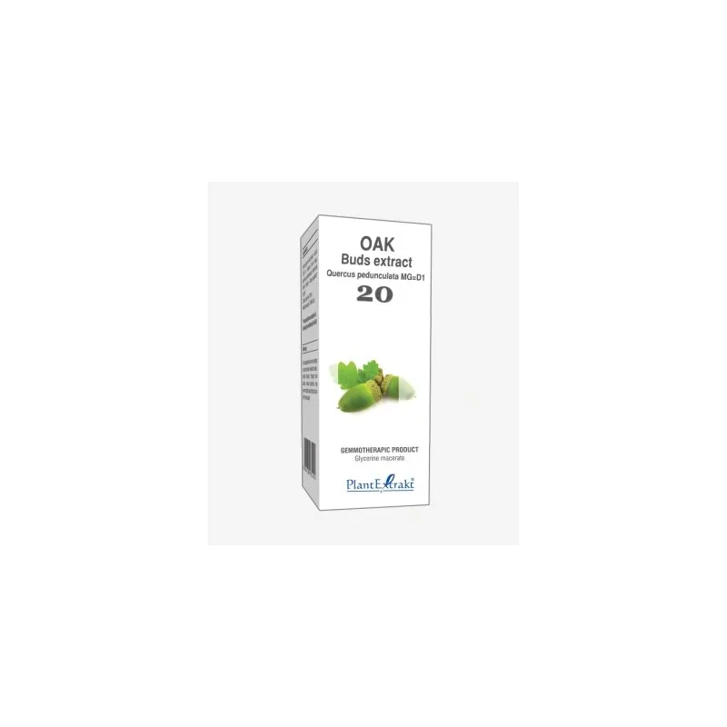 Oak Buds Extract product packaging on a white background