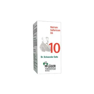 Natrium Sulfuricum - 10 by Pflüger, product carton centered on a white background