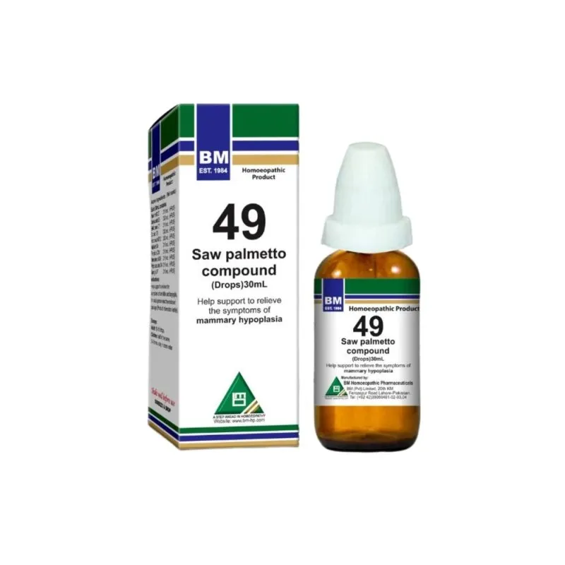 BM 49 Drops homeopathic drops on a pure white background