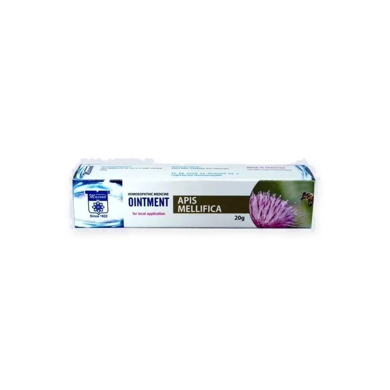 Apis Mellifica Ointment 20 g by Dr. Masood, original packaging on a white background