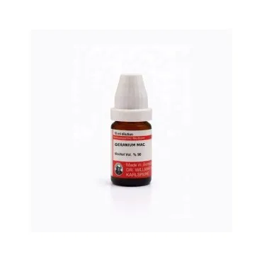 Geranium Mac 10ml homeopathic dilutions and mother tincture bottle or pack on white background