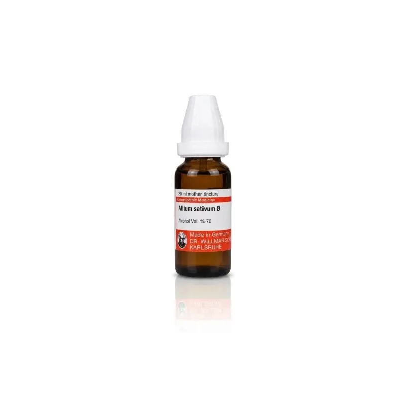 Allium Sativum - Allium Sativa 10ml homeopathic dilutions and mother tincture bottle or pack on white background
