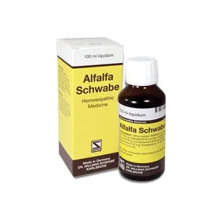 Alfalfa Tonic 100ml by Dr. Willmar Schwabe, product packaging on a white background