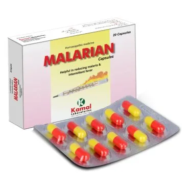 Malarian Capsules, Kamal Laboratories product pack on a white background