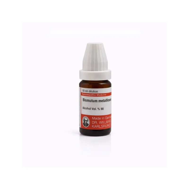 Bismutum Metallicum mixed pack formats homeopathic dilutions and tablets bottle or pack on white background
